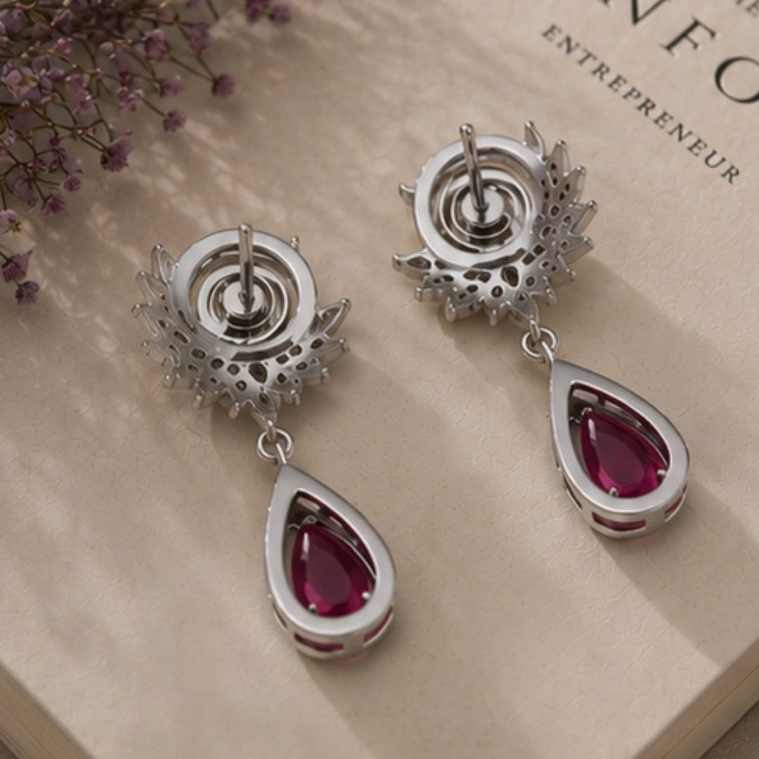 Rhodium Plated CZ Earrings