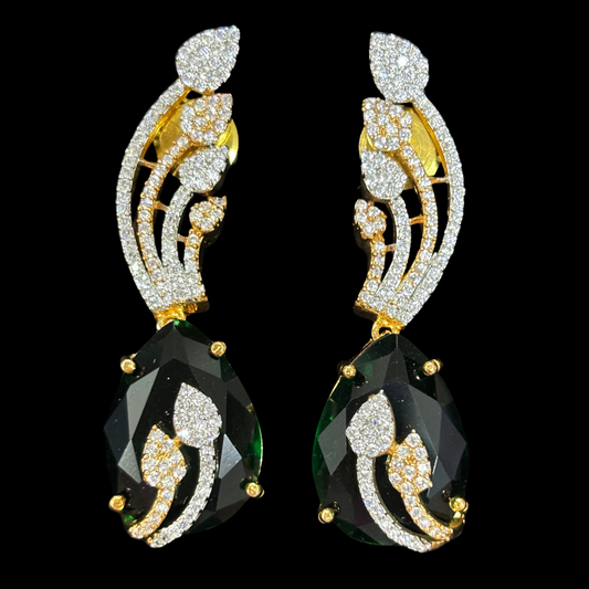 Gold Plated Emerald Earrings – A Symphony of Elegance & Glamour