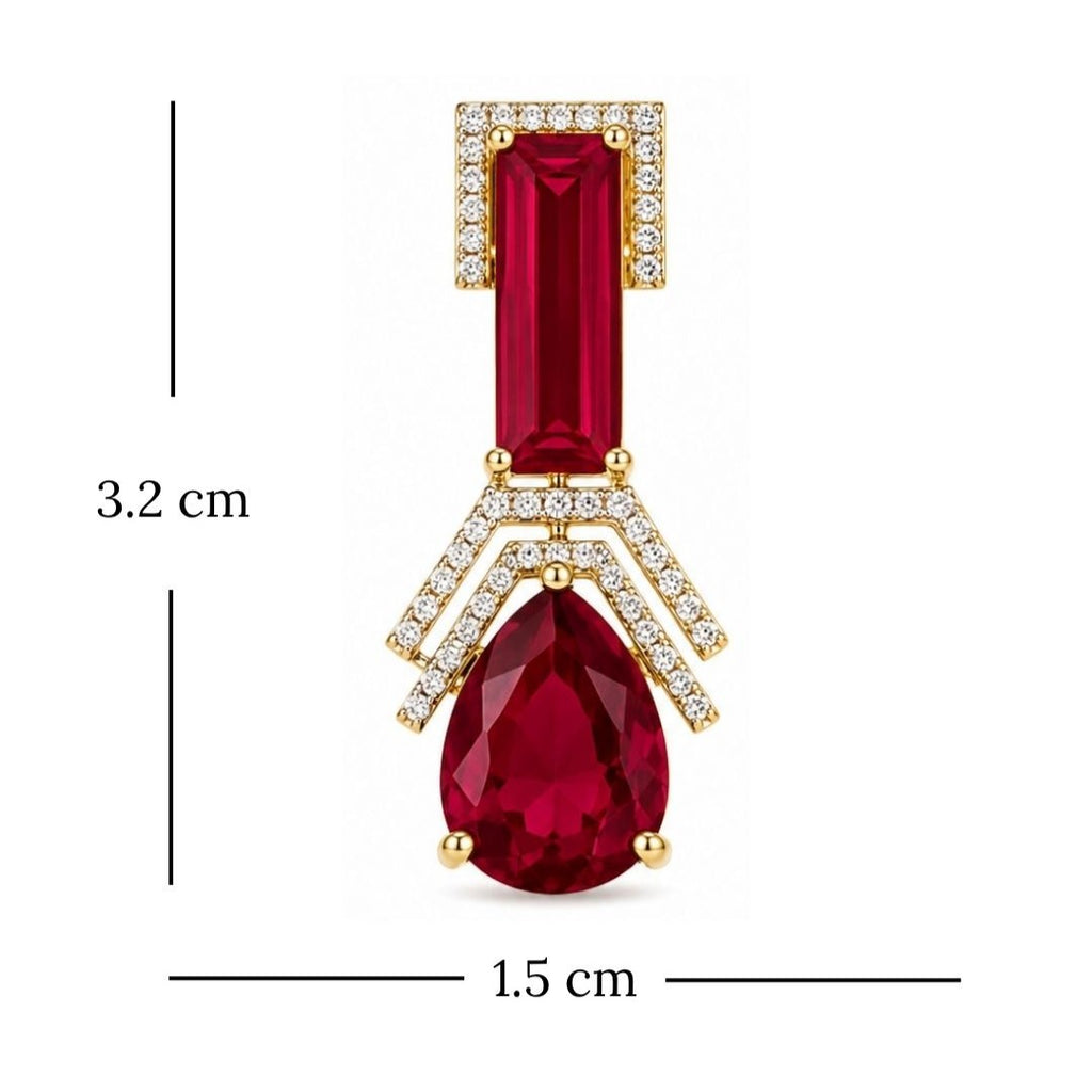 Gold Plated Cubic Zirconia Drop Earrings