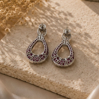 Rhodium Plated CZ Earrings