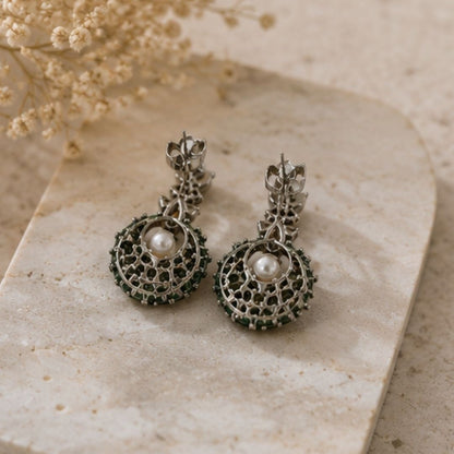 Rhodium Plated CZ Earrings