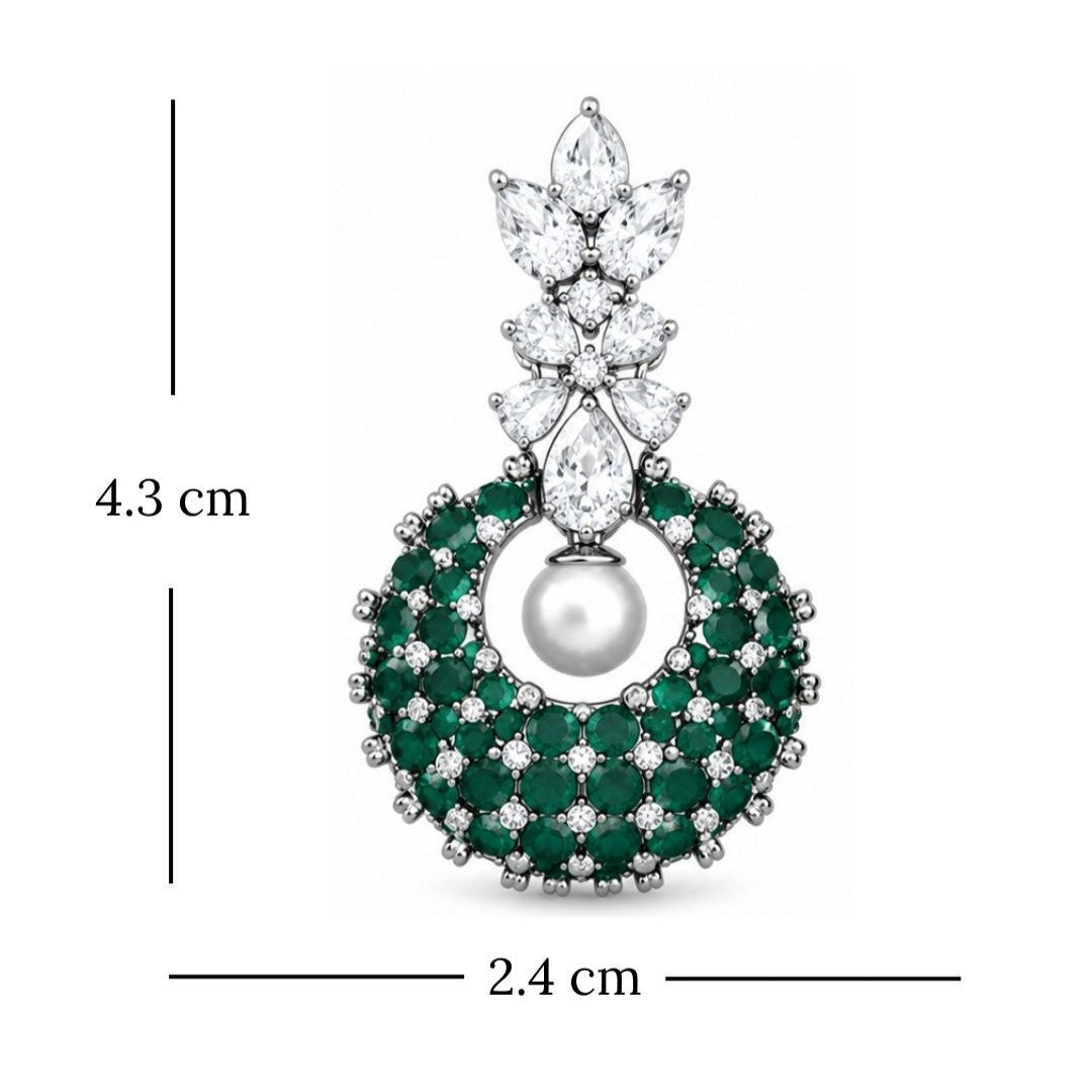 Rhodium Plated CZ Earrings