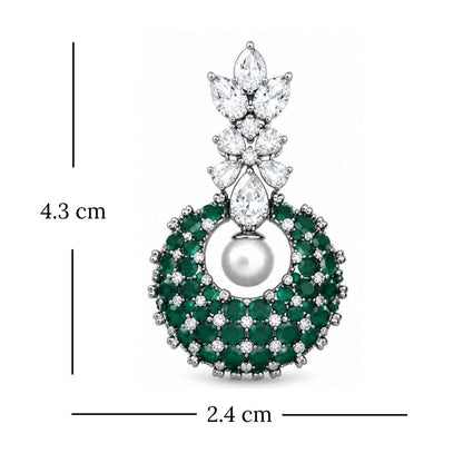 Rhodium Plated CZ Earrings
