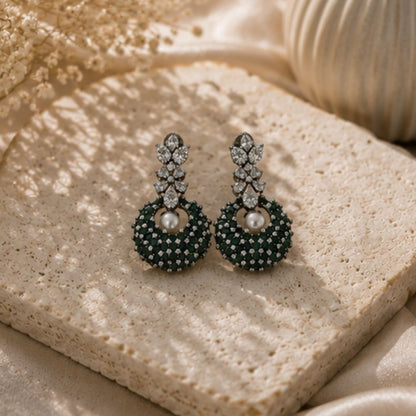 Rhodium Plated CZ Earrings