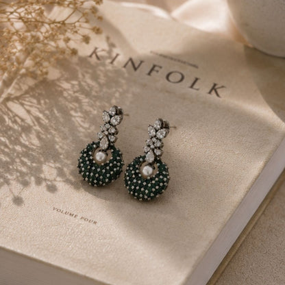 Rhodium Plated CZ Earrings