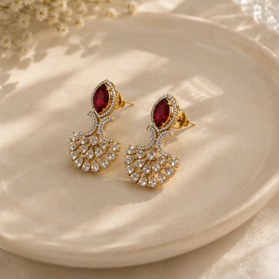 Rhodium Plated CZ Earrings
