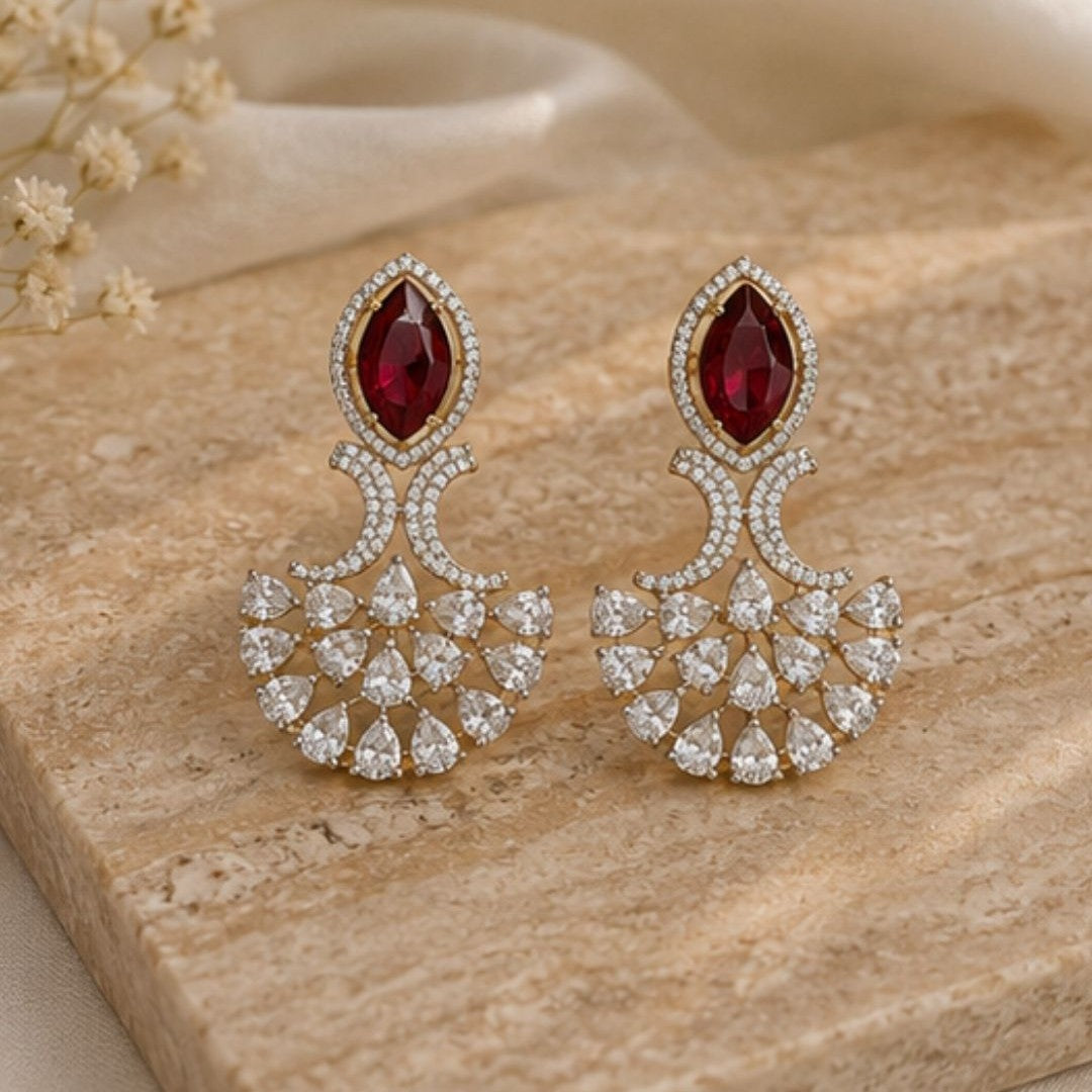 Rhodium Plated CZ Earrings