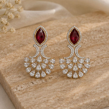 Rhodium Plated CZ Earrings
