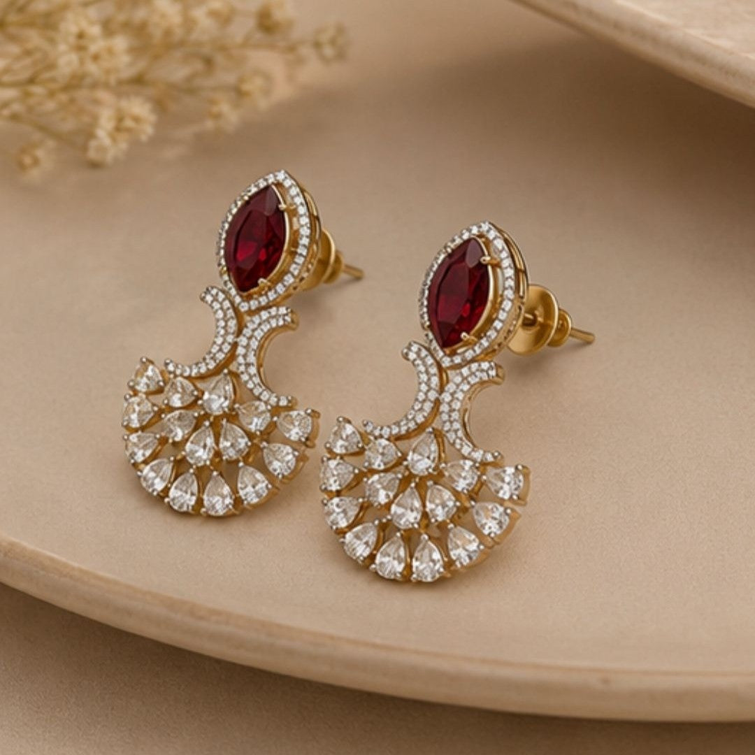 Rhodium Plated CZ Earrings
