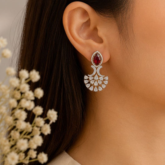 Gold Plated Cubic Zirconia Drop Earrings