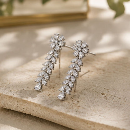 Rhodium Plated CZ Earrings