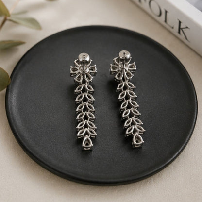 Rhodium Plated CZ Earrings