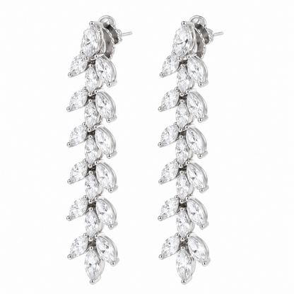 Rhodium Plated CZ Earrings
