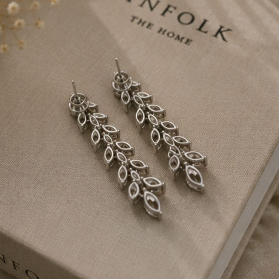 Rhodium Plated CZ Earrings