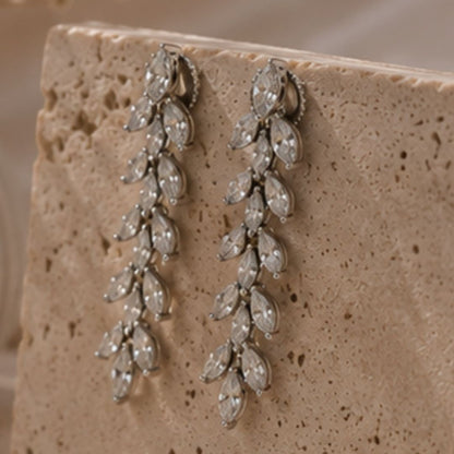 Rhodium Plated CZ Earrings