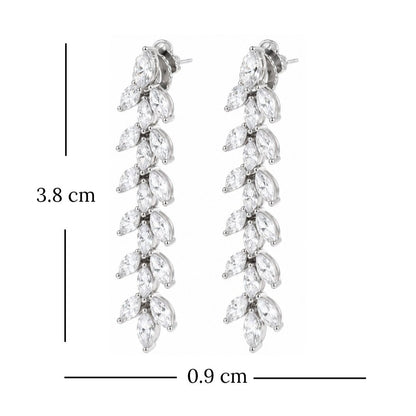 Rhodium Plated CZ Earrings