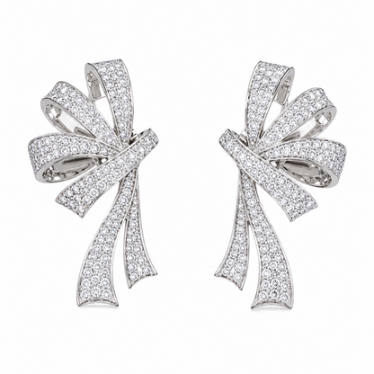 Rhodium Plated CZ Earrings