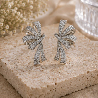 Rhodium Plated CZ Earrings