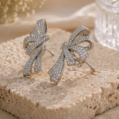 Rhodium Plated CZ Earrings