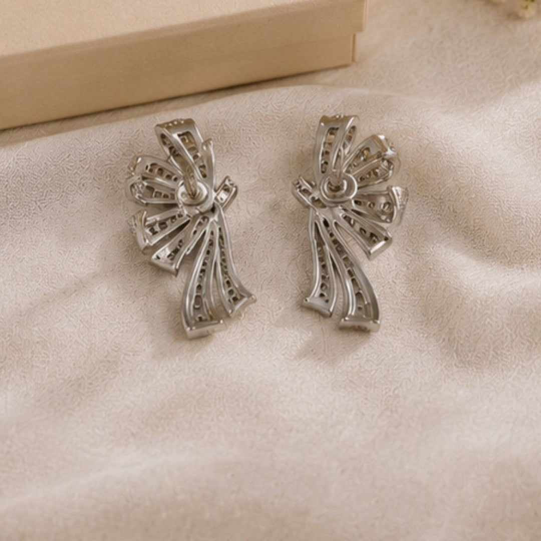Rhodium Plated CZ Earrings
