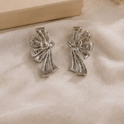 Rhodium Plated CZ Earrings