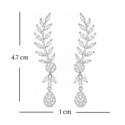 Rhodium Plated CZ Earrings
