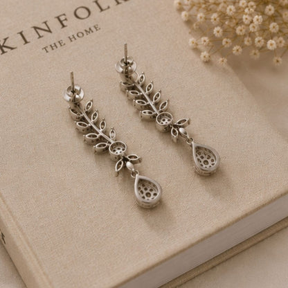 Rhodium Plated CZ Earrings