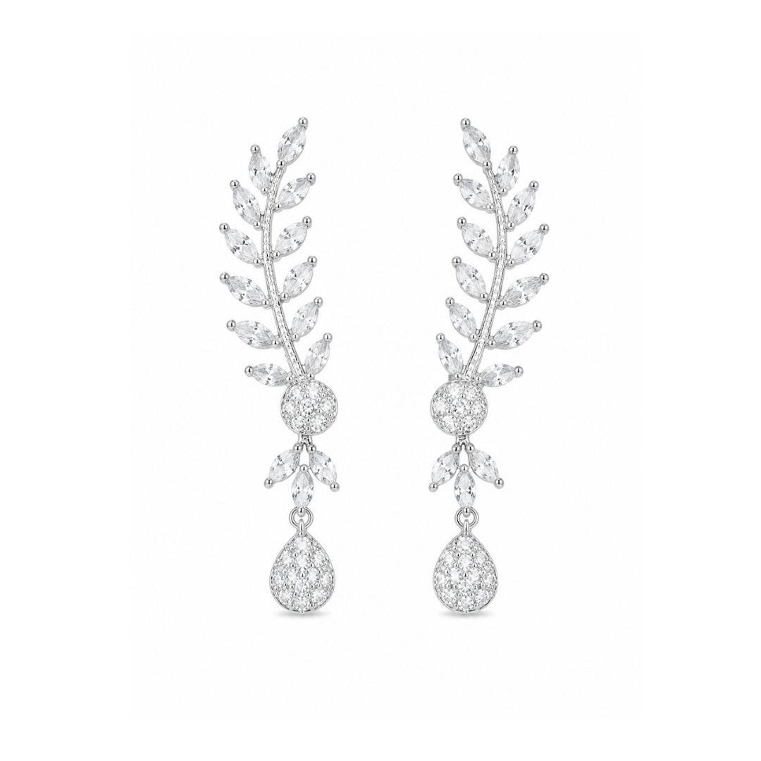 Rhodium Plated CZ Earrings