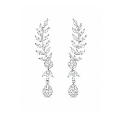 Rhodium Plated CZ Earrings