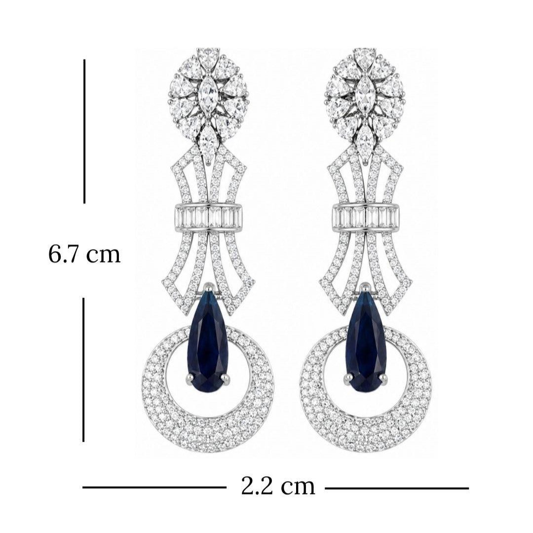 Rhodium Plated CZ Earrings