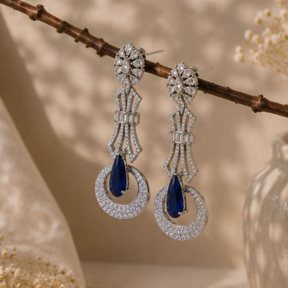 Rhodium Plated CZ Earrings