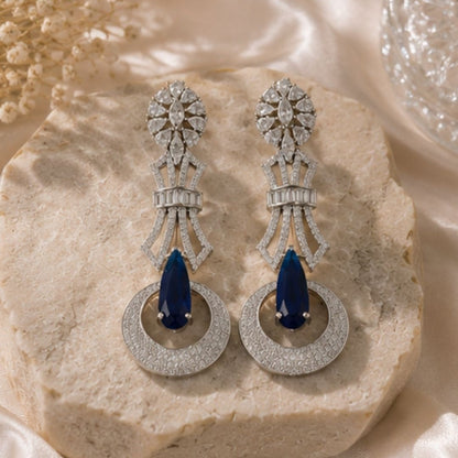 Rhodium Plated CZ Earrings
