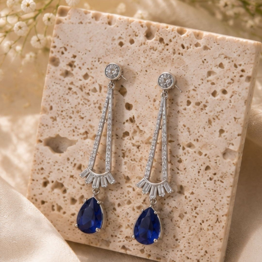 Rhodium Plated CZ Earrings