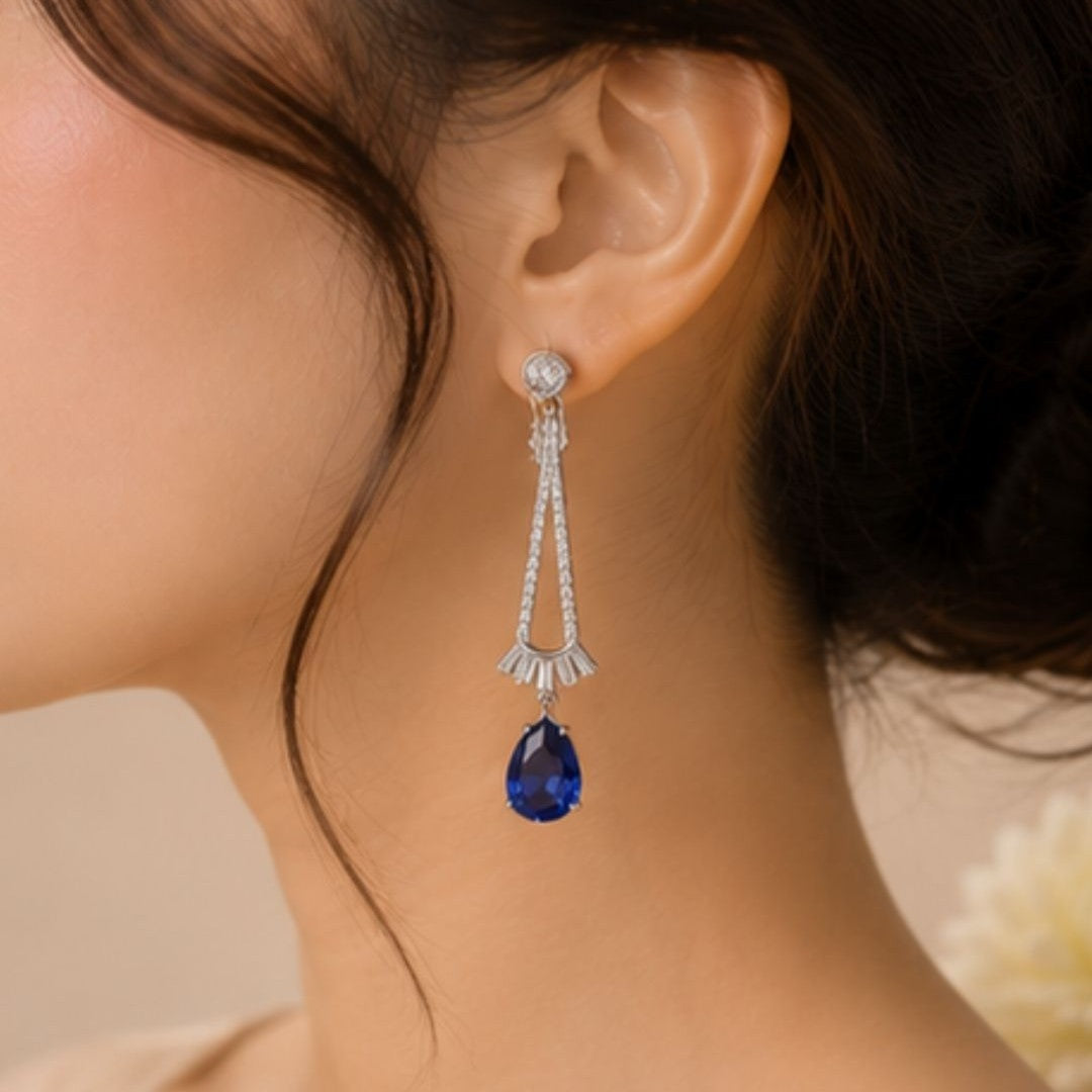 Rhodium Plated CZ Earrings
