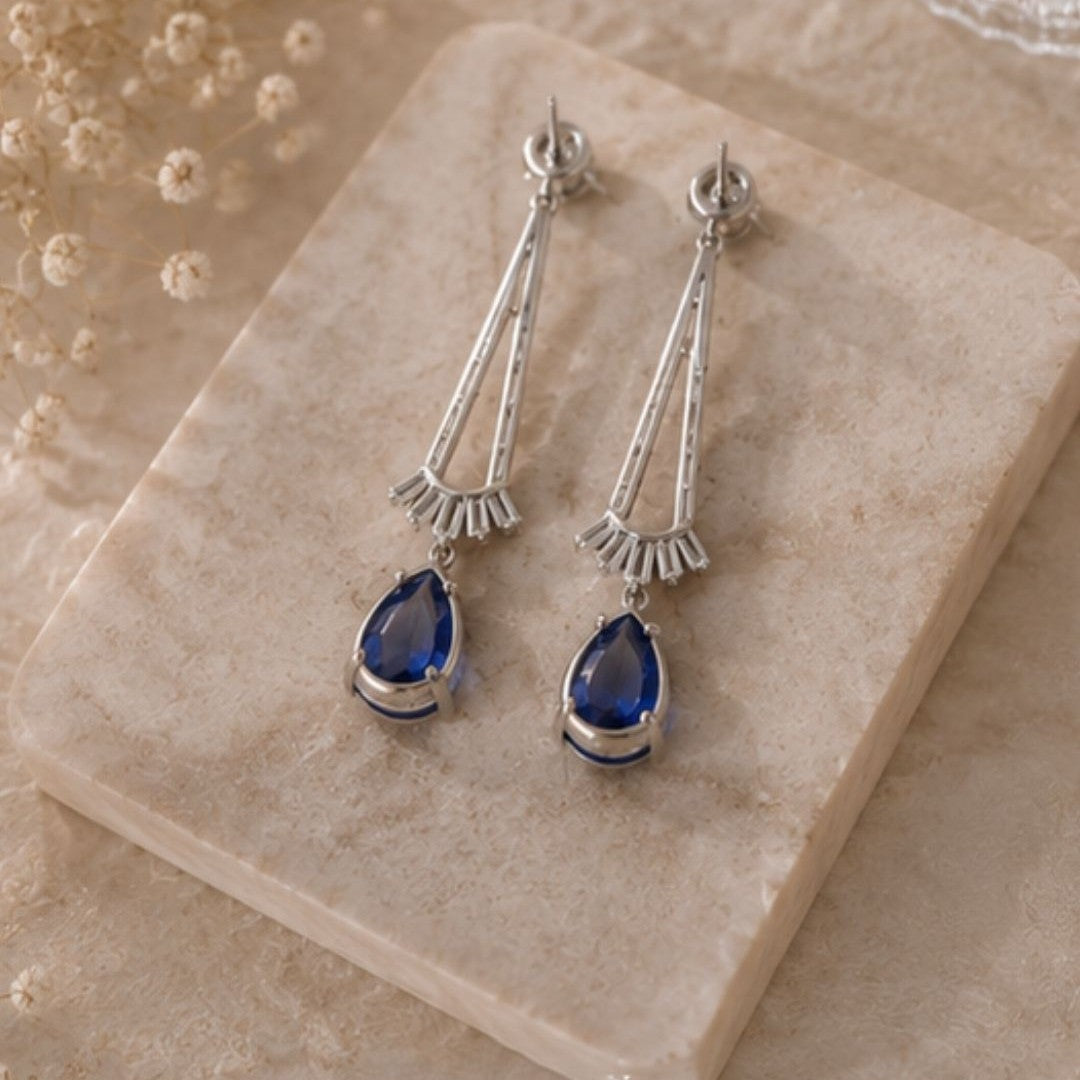 Rhodium Plated CZ Earrings