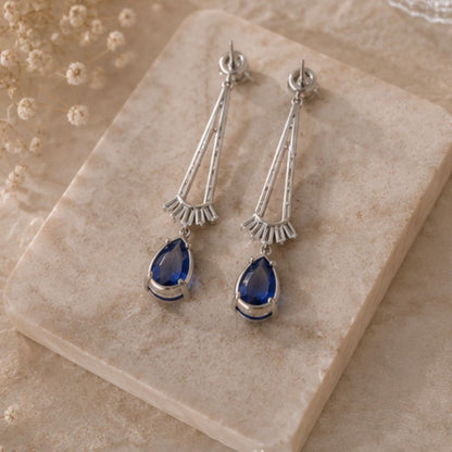 Rhodium Plated CZ Earrings