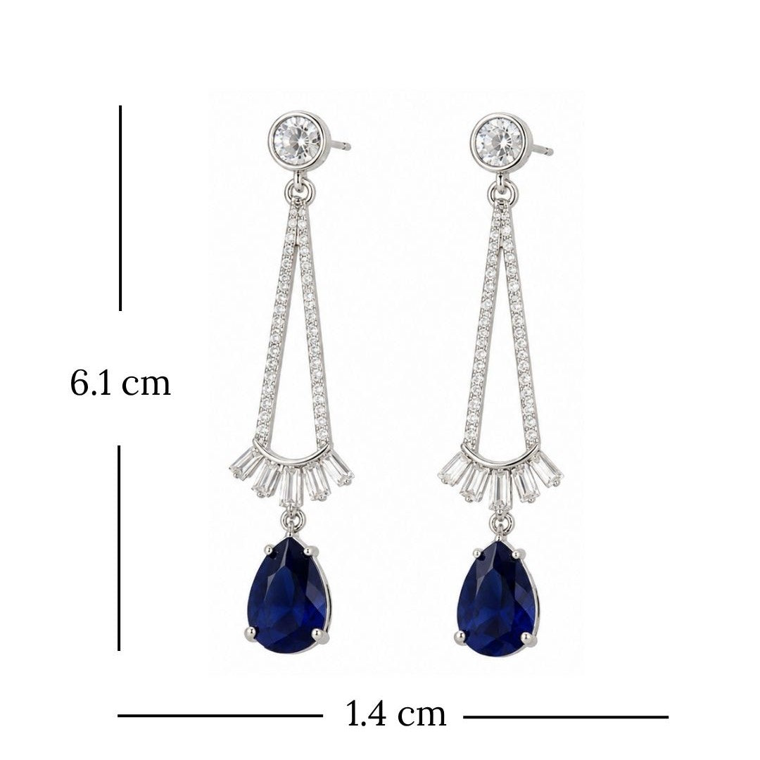 Rhodium Plated CZ Earrings