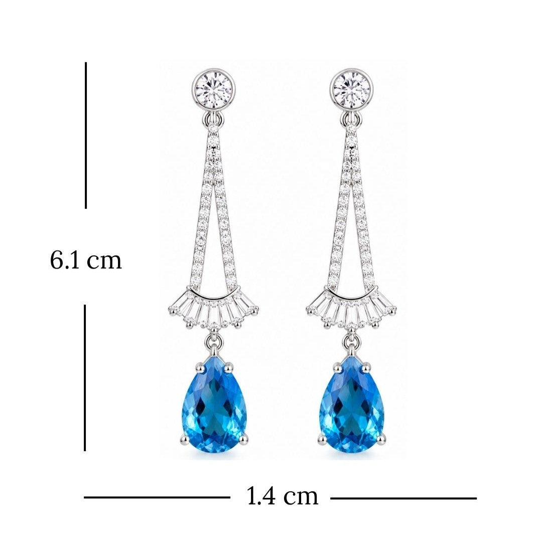 Rhodium Plated Cubic Zirconia Drop Earrings