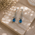 Rhodium Plated Cubic Zirconia Drop Earrings