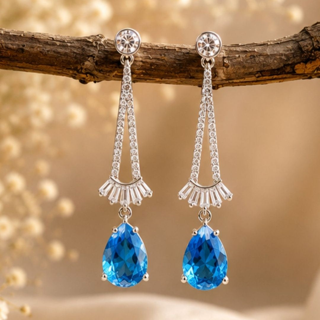 Rhodium Plated CZ Earrings