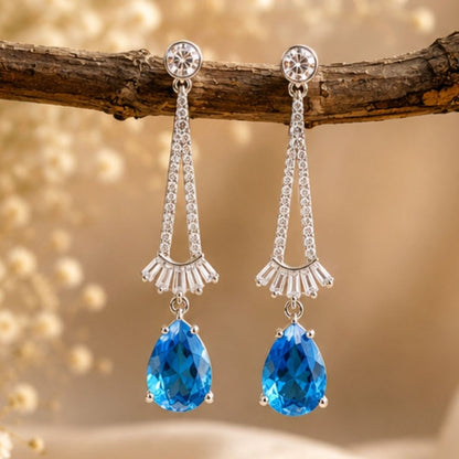 Rhodium Plated CZ Earrings