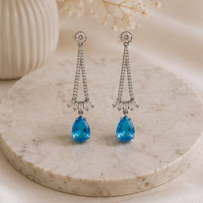 Rhodium Plated CZ Earrings