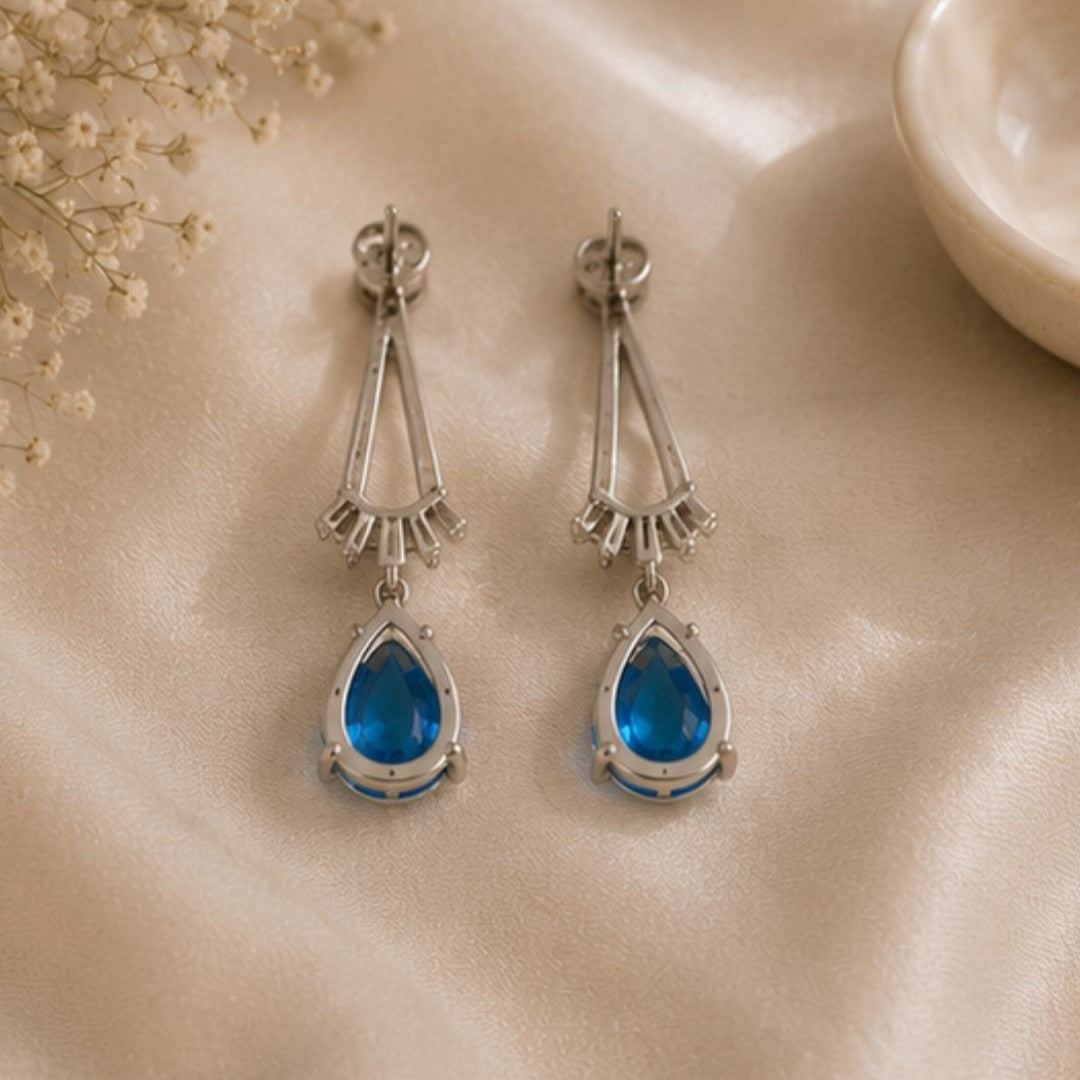 Rhodium Plated CZ Earrings