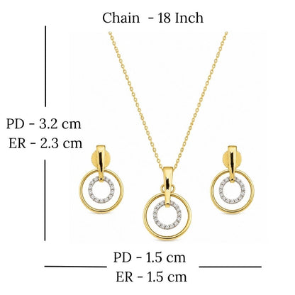 Gold Plated CZ Pendant Set