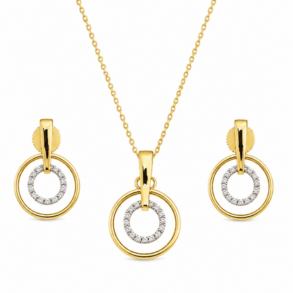 Gold Plated CZ Pendant Set