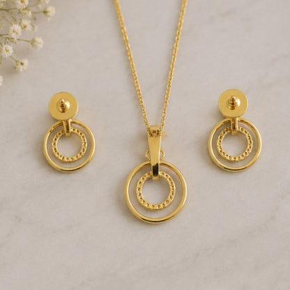Gold Plated CZ Pendant Set