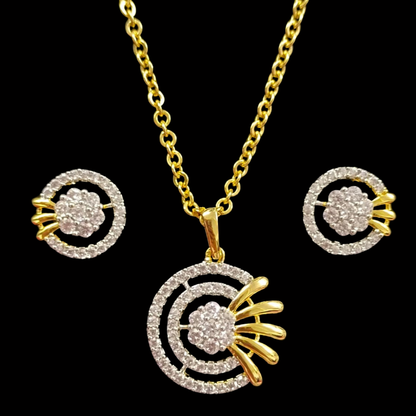 Gold Plated Cubic Zirconia Pendant Set