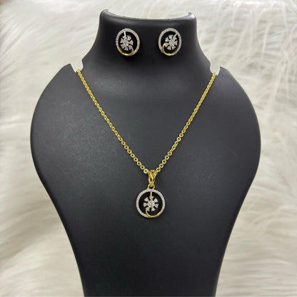 Gold Plated Cubic Zirconia Pendant Set