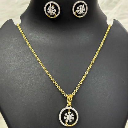 Gold Plated Cubic Zirconia Pendant Set