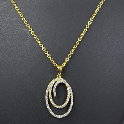 Gold-Plated Cubic Zirconia Pendant Set